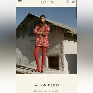 Doen ACTON Mini DRESS Red OAK BLUFFS FLORAL xs